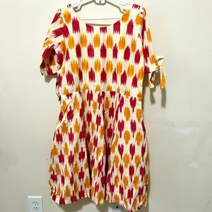 *Midi cotton dress with lining,no pockets*Summer friendly pure cotton dress